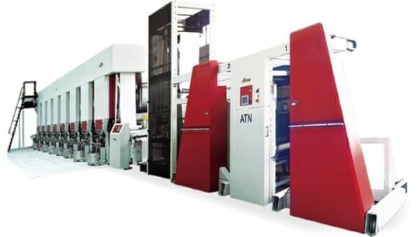 Schmale Tiefdruckmaschine für Papier und Karton