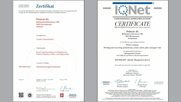 PrimCut, Qualitätsmanagement