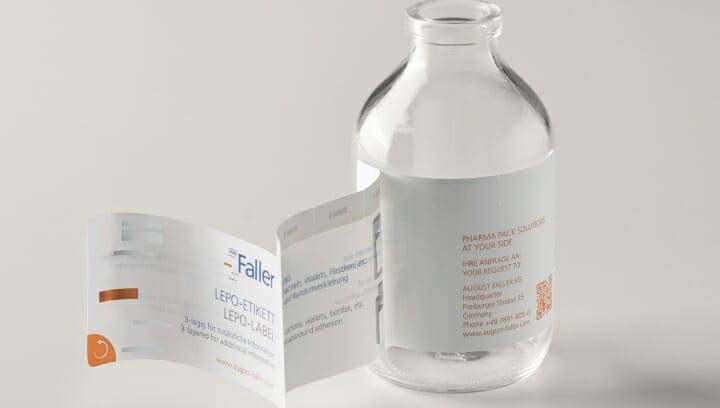 August Faller, Faller Pharma Compliance Pack, Leporello-Etikett