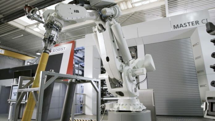 IND_Bobst-Virtuelles OH-1 Bobst, flexible Verpackungen, Zentralzylinder-Flexodruck,