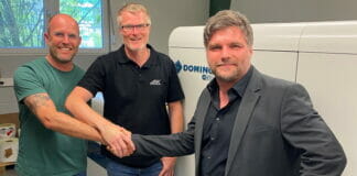 Domino Printing, AJK Etiketten- und Barcodesysteme, UV-Inkjet,