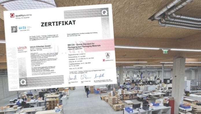 Ulrich Etiketten, BRC, Zertifizierung,