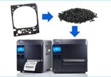Sato, Konica Minolta, Etikettendrucker, Kunststoffrezyklat,
