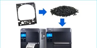 Sato, Konica Minolta, Etikettendrucker, Kunststoffrezyklat,