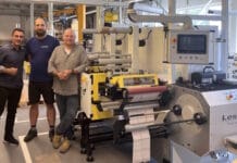 Identische Maschine nachgeordert Grafische Systeme, MRE Etiketten, Lesko Engineering, Konfektionierung,